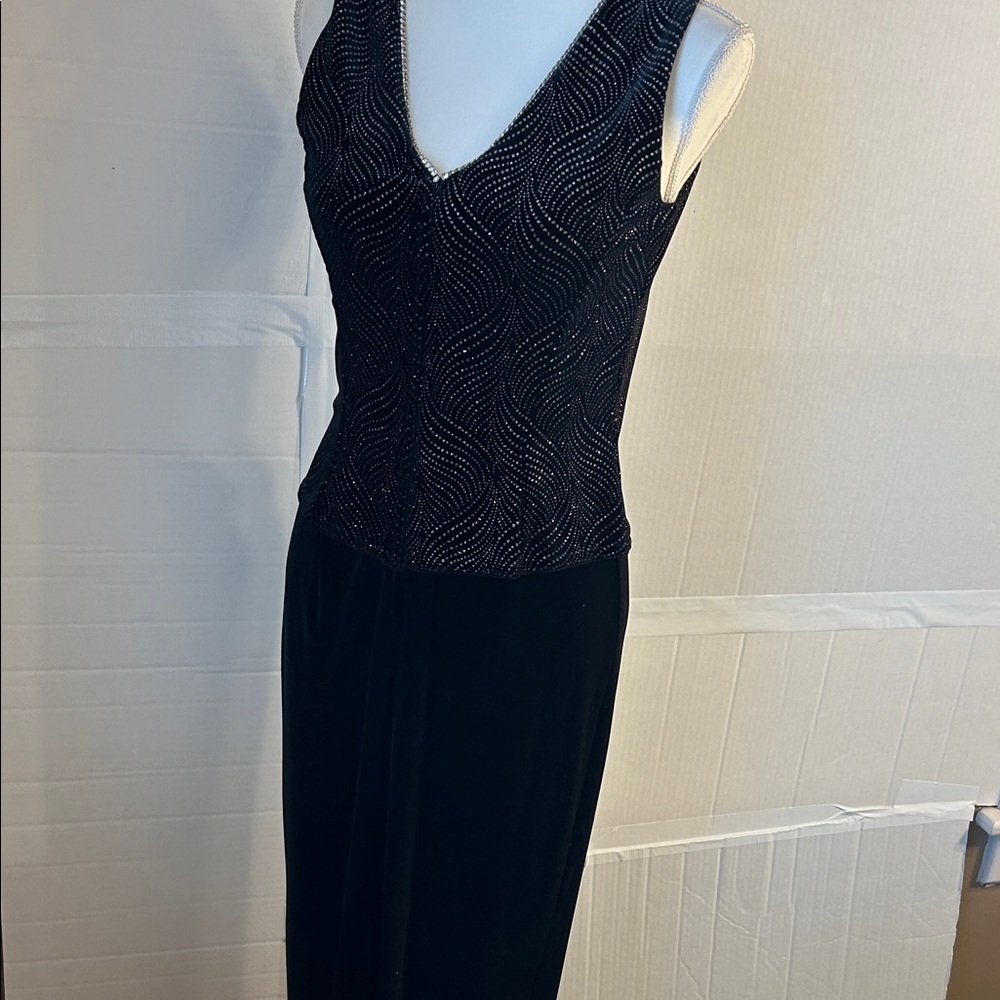 Scott McClintock Vtg 90’s Black Velvet Whimsigoth Dark Romantic Maxi Dress Sz 8